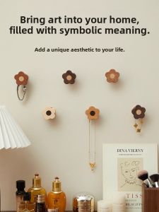 ZHIYUNJU | Cloud Residence Solid Wood Hook No Drilling Door Back Clothes Hanger Wall Mounted Entrance Hall Coat Hook Durable Easy Install