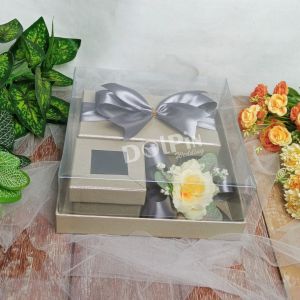 Box Tempat Cincin dan Uang Mahar dan Seserahan Pernikahan Dengan Tutup Mika - TUCM