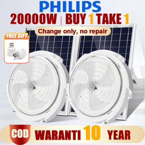 BUY 1 TAKE 1 Solar Ceiling Light 20000W Solar Lights Inside The House Outdoor Solar Lights with solar panel LED Indoor Light Emergency Waterproof With Remote