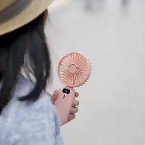 5 Modes handheld fan mini portable foldable small fan digital display office student small fan gift USB charging 5000mA battery