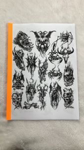 แบบลายสัก ลายสักวินเทจ (ชุดที่ 1) แบบสักลาย A4 (1ชุด10แผ่น ) (ไม่ใช่สติกเกอร์)