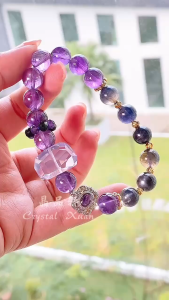 【 现货 】菫青石+紫水晶 +黑尖晶 9mm 🏅🏆助健康 平安 爱情