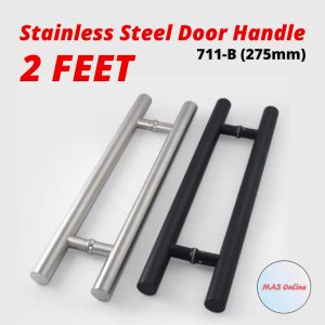 711-B 600mm 2feet Stainless Steel Door Handle H Shape Tempered Glass Pull Push Handle wood door handle H handel tarik