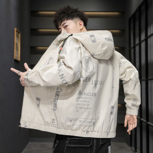 Coat Mens Spring and Autumn Korean Style Fashion Jacket Ruffle Handsome Casual All-Match Jacket Autumn and Winter Fashion Brand Windbreaker