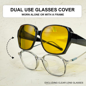 cabecade | Fit Over Sunglasses Square Sunglasses Night Vision Sunglasses Cover Dual‑Use Wearable Sunglasses Cover for Driving Outdoor Daily