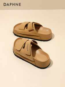 Daphne Womens Thick Heel Slippers Summer Outdoor Fashion Anti-Slip Soft Bottom Thong Sandals Comfortable Casual Slip-On Shoes