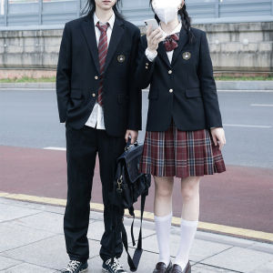 Sakura Family Jk Uniform DK [Mens Suit] Large and Small Size Student Business Attire Suit Pants Set Outerwear Customization