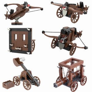 MOC Siege Model Crossbow Model Medieval Weapons Building Block Chariots Siege Engines Bricks Parts Accessories DIY Gifts