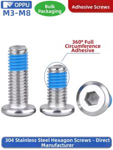 OPPU | Anti-loosening Large Flat Head Internal Hex Stainless Steel Furniture Screws