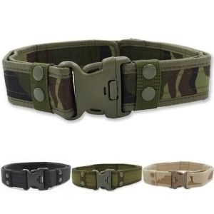 Camouflage Mens Military Tactical Belt Adjustable Outdoor Heavy Duty Combat Nylon Webbing Belt