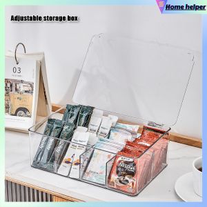 Partition Acrylic Coffee Capsule Storage Box Desktop Tea Bag Organizer Rack