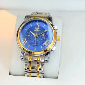 OFF OLEVS Jam Tangan Pria Anti Air Original Stainless Steel Chrono Aktif Luminous dilengkapi Kalender Analog. Jam Tangan untuk Pria Dewasa 2024.