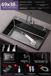 TAOSHI | Stainless Steel Kitchen Sink Large Single Bowl