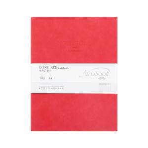 Red Large Business Thick A4 Notebook Soft Cover Flat-Lying