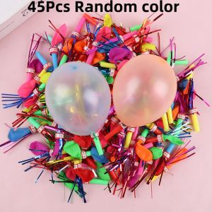 45Pcs Mini Blow out Whistles with Balloons Noise Maker Kids Birthday Party Favors Pinata Fillers Kids Christmas Toys