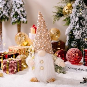 2025 Gnome Christmas Decorations 30cm Light Up Christmas Gnomes Plush Doll Ornaments Knited Elf Dwarf Gift Home Table Decoration