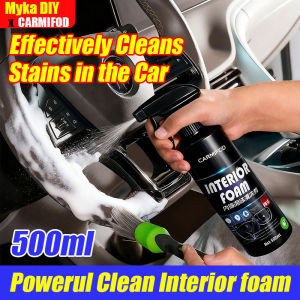 MYKA DIY car interior cleaner (fabric/platic/leather) cleaner 500ml Suitable for cleaning and renovating leather seats or velvet sofas in car interiors and furniture Car Foam Cleaner Spray Car Leather Cleaner Dashboard cleaner Multi-Purpose Foam Cleaner