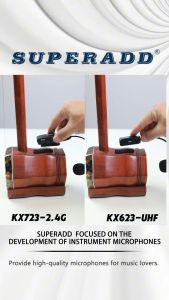 Miniature Instrument Microphone - Magic sticker Cardioid Condenser Mic for accordion-30m Wireless transmission