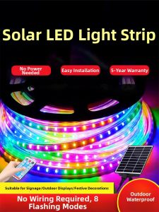 YUANMUXUAN | Solar Powered Waterflow LED Strip Color Changing