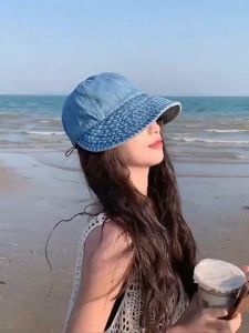 หมวกแก๊ปผ้ายีนส์ รุ่นใหม่ ด้านกันเหงื่อ พร้อมเชือกปรับขนาด 54-58 ซม