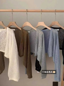Áo Len Cardigan Dệt Kim Mỏng Mùa Đông Cho Nữ Áo Khoác Ngắn Áo Khoác Ngoài Áo Che Vai Áo Che Vai Bằng Vải Voan Áo Khoác Ngoài Mùa Hè