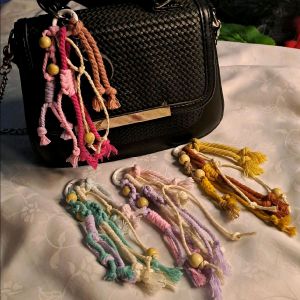 Bag charm - Keychain Macrame unik by candy.craftid Hiasan Tali Ganci Tas