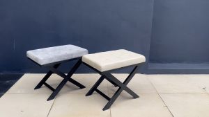 Chesterfield Ottoman / Foot Stool Solid Wood Leg - FRM4014