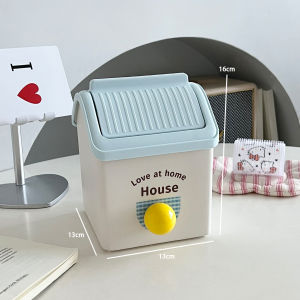 Mini Desktop Trash Can No Lid Cute Small Size Bedroom Table Top Home Use Plastic Thickened Storage Bucket Household Cleaning