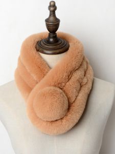 K-style Winter Thickened Fleece Scarf Cute Heattech Imitation Rabbit Fur Three Tube Scarf Fashionable All-Match Womens Fur Collar