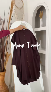 MONA TUNIK - FLOTTILICIOUS / Atasan Baju Wanita Tunik Polos Muslim Katun Rayon Adem Fashion Outfit Kekinian
