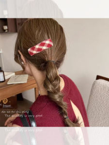 กิ๊บติดผมทรงสเปรย์แบบมีโครงลายสก็อตสีแดง สำหรับผู้หญิง กิ๊บติดผมสไตล์เกาหลี เครื่องประดับผมสุดหวาน สำหรับสาวๆ