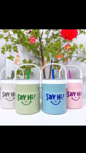 bình giữ nhiệt SAY HI kèm ống hút 1000ml có quai xách-Phúc Hưng Phát-ly giữ nhiệt đựng nước không rỉ nước