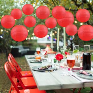 Red Paper Lanterns round Atmosphere Decorative Window Display Tourist Spot Lantern Festival Celebration Chinese New Year