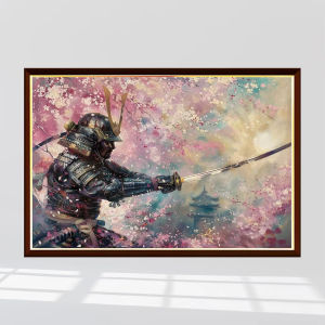 Cherry Blossom and Samurai 1000/500 Pieces Jigsaw Puzzles Challenging Family Activity Games for Gameroom Bedroom Frameless