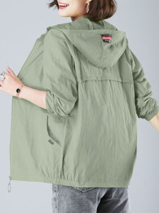 plus Size UV Protection Clothing Womens Thin Pure Color Anti-Uv Summer Short Outerwear for Middle-Aged And Elderly Mothers