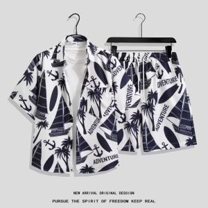 LIIEN NOOS | Vintage Summer Short Sleeve Flower Shirt and Shorts Set