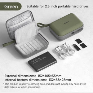 Hagibis 2.5 inch Hard Drive Carrying Case Portable Storage Bag External Drive Case for Organizing HDD and Electronic Accessories