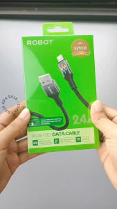 Kabel Data Charger IP Robot Lightning 24A 12 Watt RGB Fast Charging Quick Charge Casan Carger Lighting X XS XR 11 12 13 14 Pro Max RGBL100