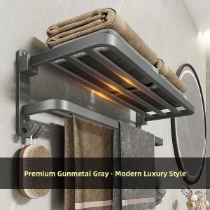 No-drilling Aluminum Bathroom Shelf Set
