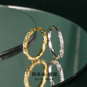 Ice Crush Ring for Women Pure Silver 999 Unique Design Luxury Feel Couple Rings New 2025 Fashion Jewelry Accessories