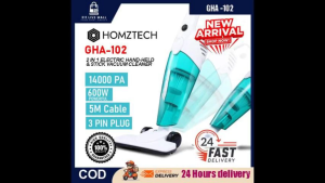 Homztech 2-in-1 Handheld Stick Vacuum Cleaner 600W Powerful Suction Pembersih Vakum Rumah & Kereta
