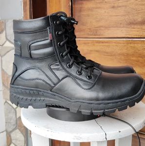 Sepatu PDL TNI POLRI SECURITY LANTAS Kulit Mountang Black Storm 6 inch