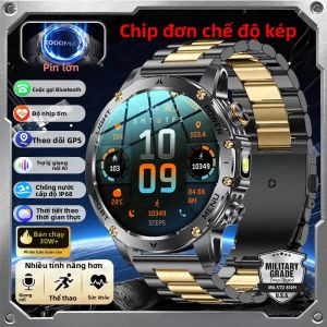 Đồng Hồ Thông Minh Ngoài Trời Cấp Quân Sự Pin 1000mAh Màn Hình AMOLED 1.7 Inch Chống Nước Theo Dõi Nhịp Tim Chức Năng Gọi Điện Vòng Đeo Tay Thể Thao Dành Cho Nam