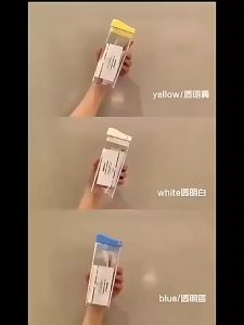 BOTOL MINUM BENING/BOTOL MINUM KOTAK AESTHETIC TERBARU ANTI TUMPAH KLX 116