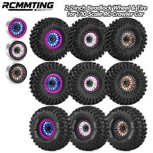 RCMMTING 2.2 Mud Crawler Tire & Wheel Set for 1/8 1/10 Axial AXP8 SCX10 II III Pro TRX4 RC4WD D90 Redcat Gen7 RC Crawler Car