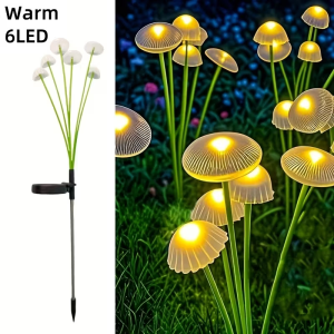 Solar Garden Lights Dual Mode LED Solar Mushroom Lights Waterproof Decor Yard Patio Pathway Jellyfish for Garden Ambiance