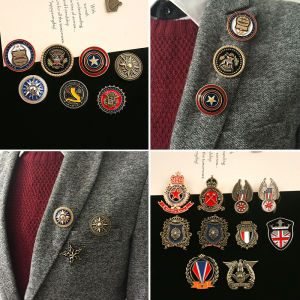 Nhẫn Thời Trang Nam Nữ Phong Cách Anh Quốc Cổ Điển Cá Tính Thời Trang Kim Loại Thời Trang Phong Cách Đại Học Đơn Giản Huy Hiệu Lớp Huy Hiệu