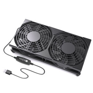 Quạt Làm Mát USB Kép 5V Lưu Lượng Gió Cao Điều Khiển 3 Tốc Độ Dành Cho Bộ Định Tuyến Máy Tính Máy Chơi Game - Quạt Máy Chủ Bằng Nhựa Với Giao Diện Nguồn USB