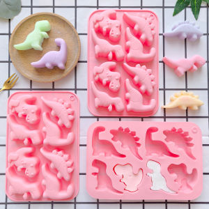1pc 8-cavity silicone mold 3D dinosaur shaped chocolate candy pudding cookies mold making cake baking utensils