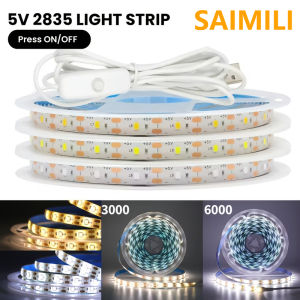 USB 5V LED Strip Light Button Switch 60LEDs/m SMD3528 Backlight Tape Flexible Adhesive Tape Room DIY Christmas Party Decorations